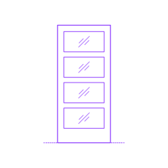 Buildings Interior Doors Lite Interior Door Horizontal 4 Panels Silhouette Cutting Svg Files, Free Vectors File
